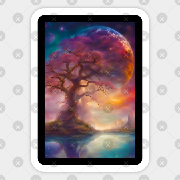 Merging Tree and Moon Sticker by JDI Fantasy Images